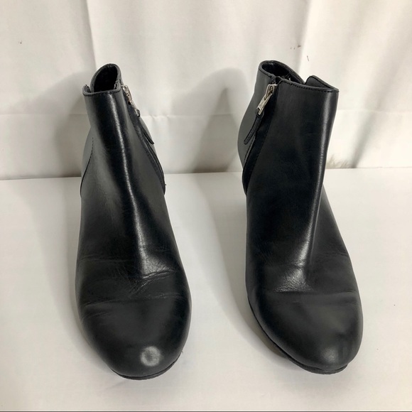 SOLDSam Edelman Black Leather Cone Heel Ankle Boot - Picture 2 of 9